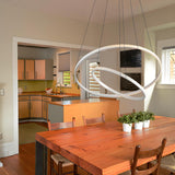 Modern Dining Room Acrylic LED Ring Pendant Chandelier Image - 6