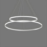 Modern Dining Room Acrylic LED Ring Pendant Chandelier Image - 7