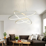 Modern Dining Room Acrylic LED Ring Pendant Chandelier Image - 8