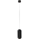 Modern Dining Room Black Aluminum Cylinder Pendant Light Image - 5