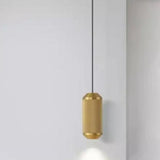 Modern Dining Room Black Aluminum Cylinder Pendant Light Image - 6