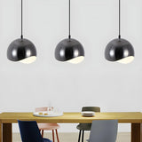 Modern Dining Room Black Wave Dome Pendant Light Image - 1