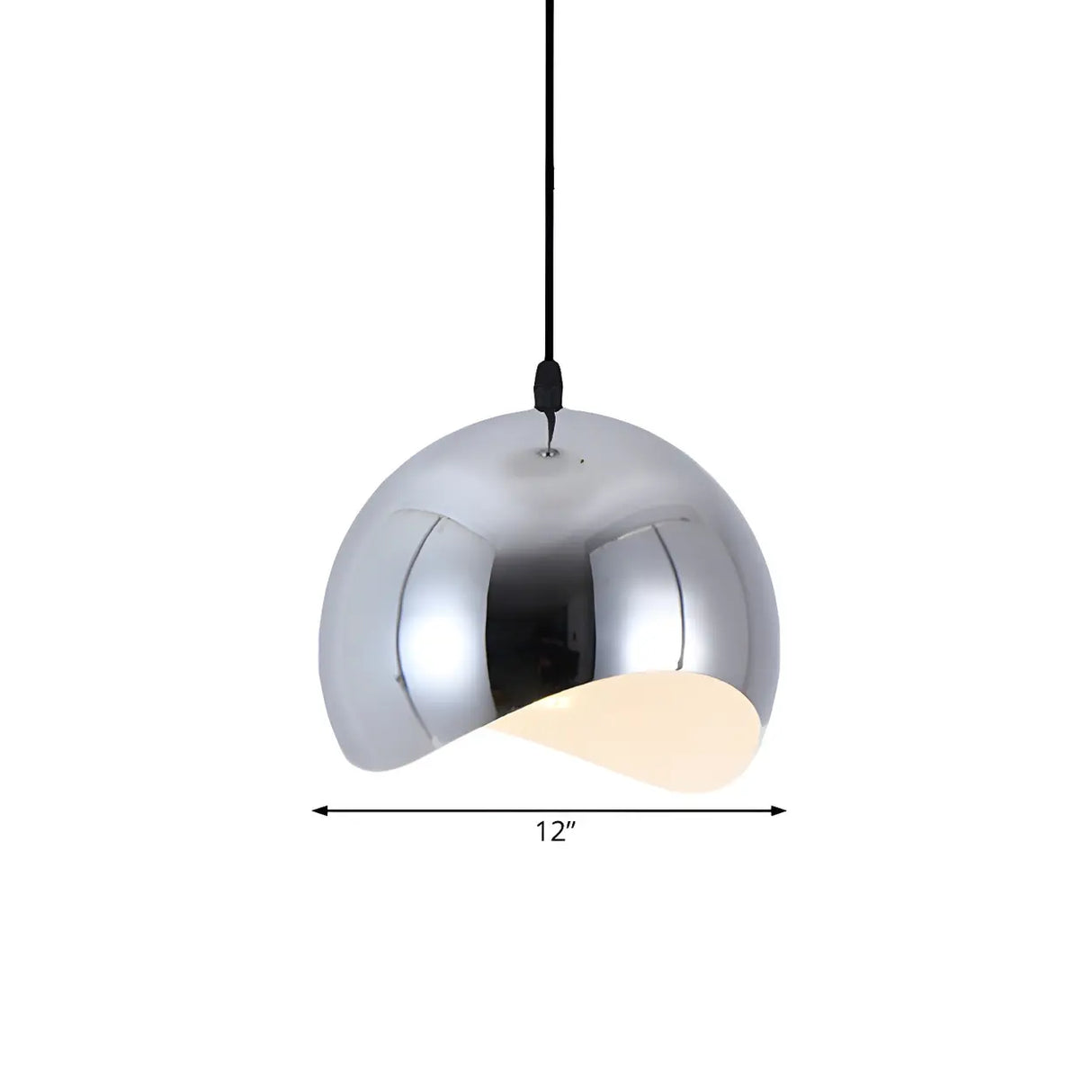 Modern Dining Room Black Wave Dome Pendant Light 