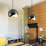 Modern Dining Room Black Wave Dome Pendant Light Image - 2