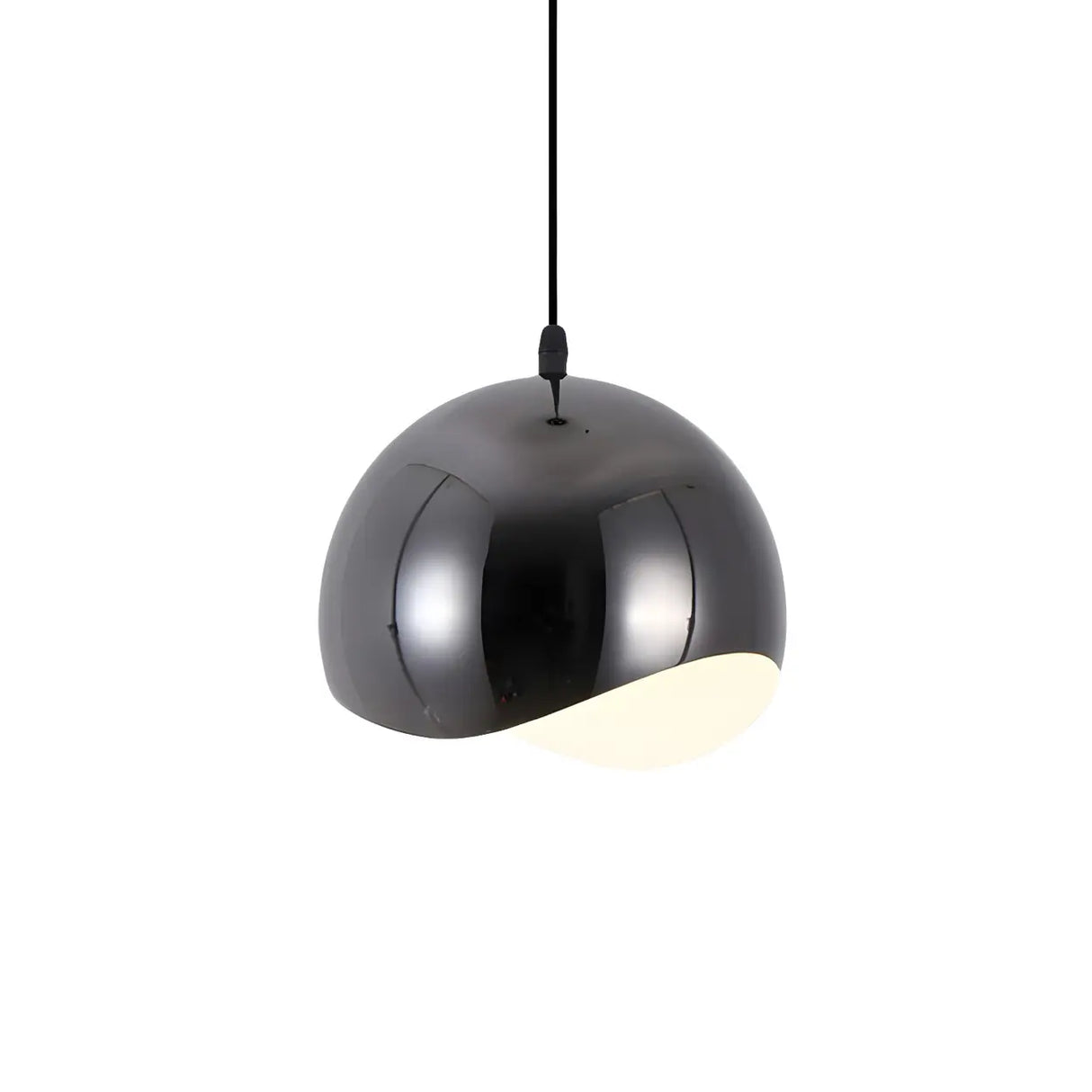 Modern Dining Room Black Wave Dome Pendant Light Image - 4