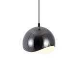 Modern Dining Room Black Wave Dome Pendant Light Image - 4