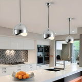 Modern Dining Room Black Wave Dome Pendant Light Image - 5