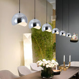 Modern Dining Room Black Wave Dome Pendant Light Image - 7