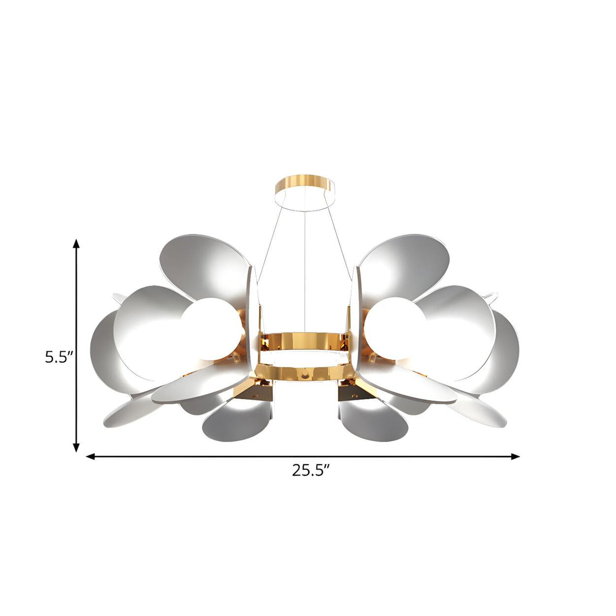 Modern Dining Room Circle Acrylic Petal Hanging Chandelier 