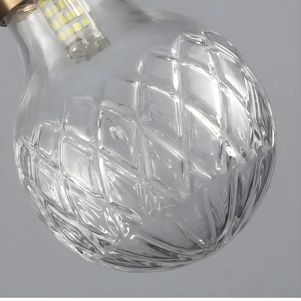 Modern Dining Room Clear Glass Ball Pendant Light Image - 10