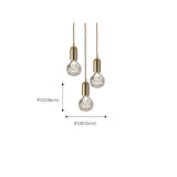 Modern Dining Room Clear Glass Ball Pendant Light #size