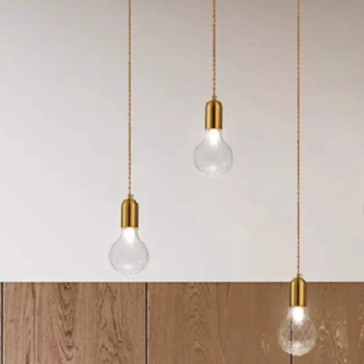 Modern Dining Room Clear Glass Ball Pendant Light Image - 2