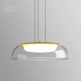 Modern Dining Room Clear Glass Dome Pendant Light Image - 5