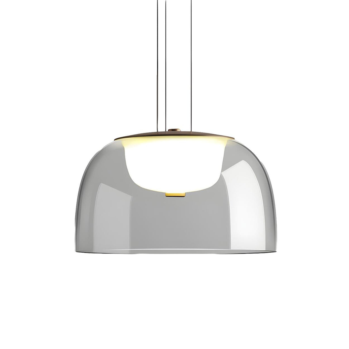 Modern Dining Room Clear Glass Dome Pendant Light Image - 8