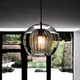 Modern Dining Room Clear Glass Globe Pendant Light Image - 1