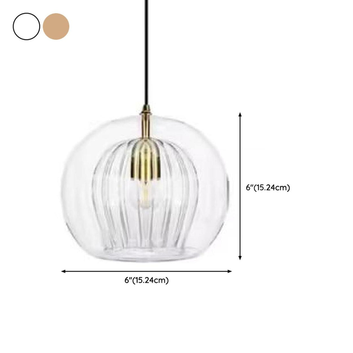 Modern Dining Room Clear Glass Globe Pendant Light 