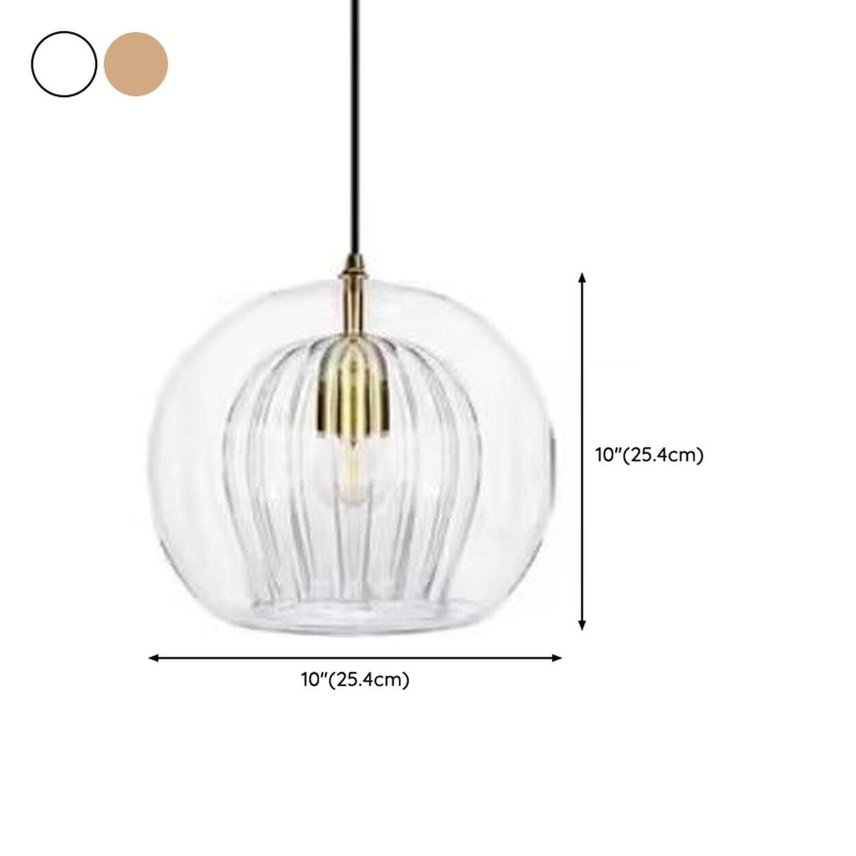 Modern Dining Room Clear Glass Globe Pendant Light Image - 14