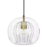 Modern Dining Room Clear Glass Globe Pendant Light Image - 3