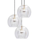 Modern Dining Room Clear Glass Globe Pendant Light Image - 7