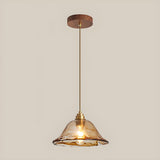 Modern Dining Room Cognac Cone Amber Glass Pendant Light Set Image - 2