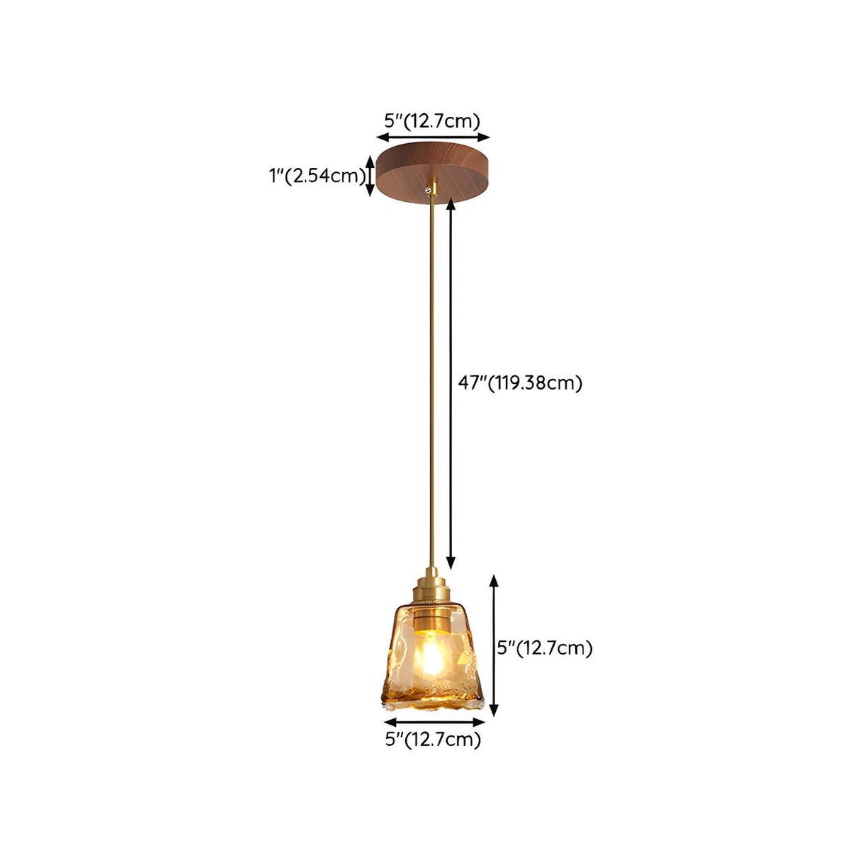 Modern Dining Room Cognac Cone Amber Glass Pendant Light Set Image - 22