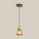 Modern Dining Room Cognac Cone Amber Glass Pendant Light Set Image - 9