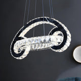 Modern Dining Room Crystal Loop Car Shaped Pendant Light Image - 1