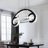 Modern Dining Room Crystal Loop Car Shaped Pendant Light Image - 4