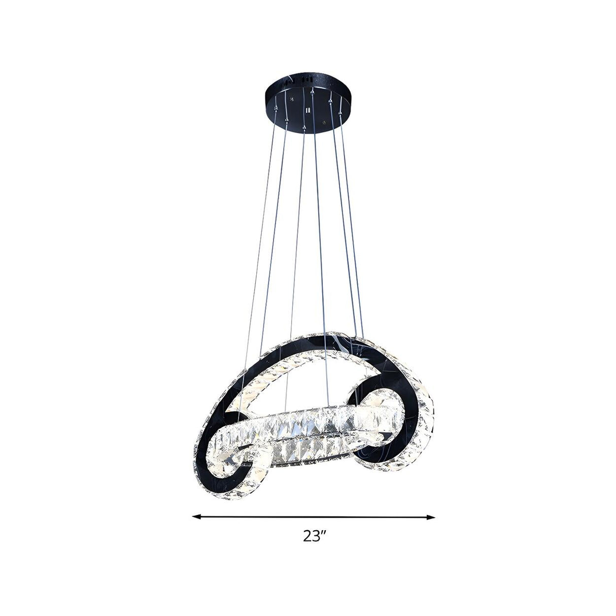 Modern Dining Room Crystal Loop Car Shaped Pendant Light 