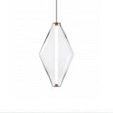 Modern Dining Room Geometric Clear Glass Pendant Light Set Image - 3