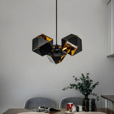 Modern Dining Room Geometric Multifaceted Pendant Chandelier Image - 11