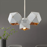 Modern Dining Room Geometric Multifaceted Pendant Chandelier Image - 13