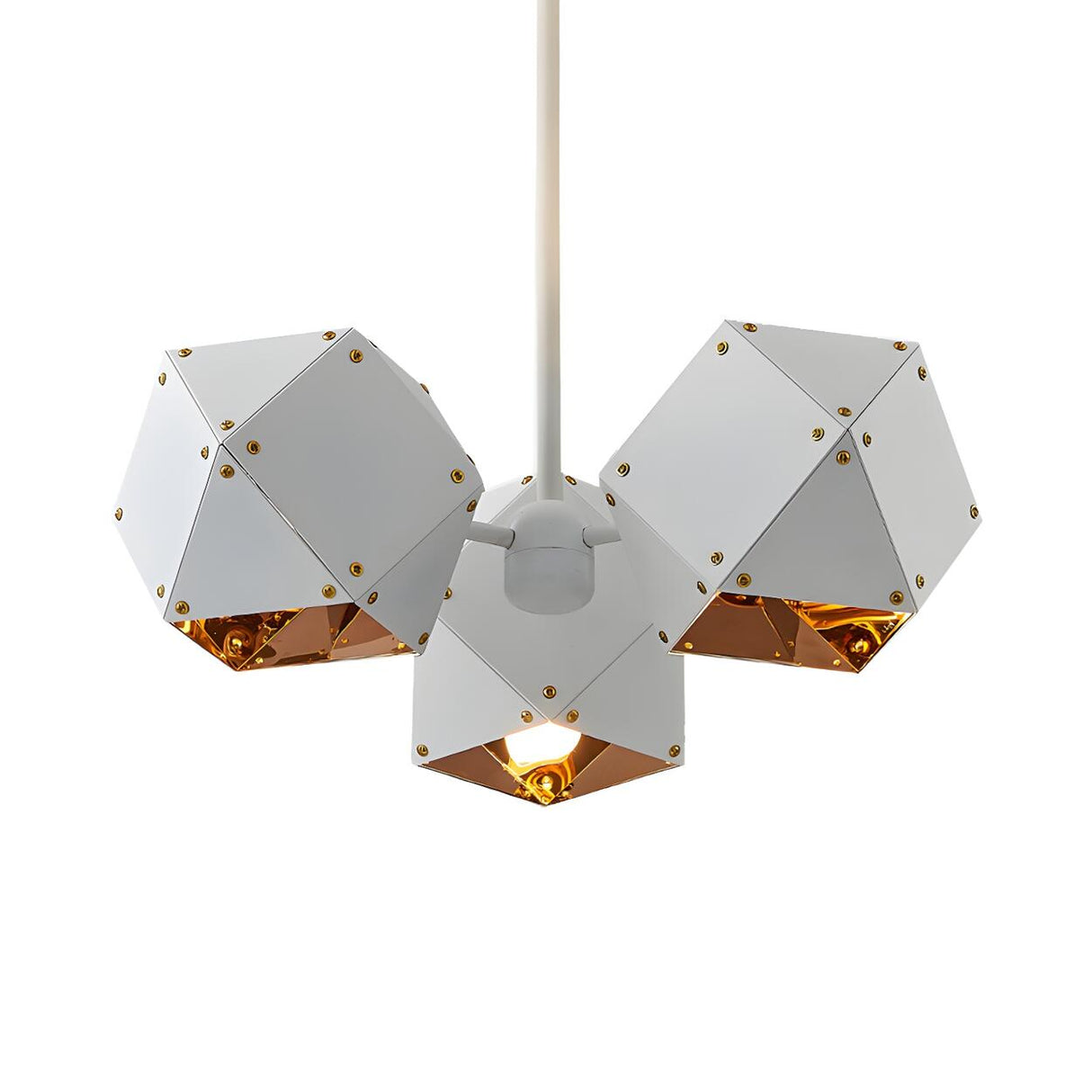 Modern Dining Room Geometric Multifaceted Pendant Chandelier Image - 16