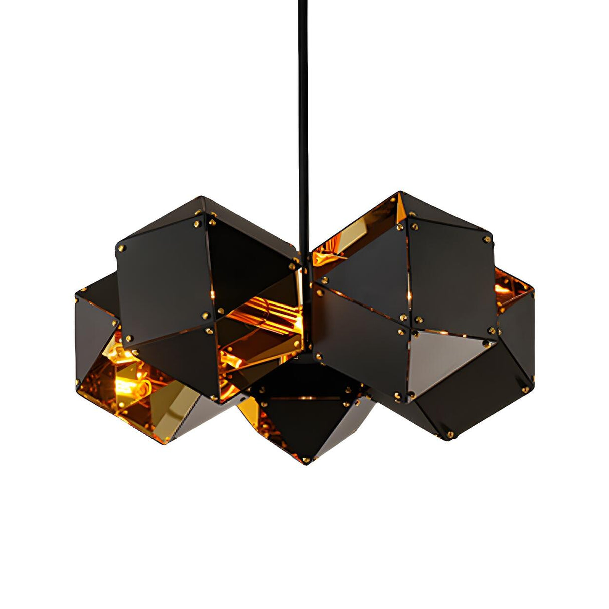 Modern Dining Room Geometric Multifaceted Pendant Chandelier Image - 20