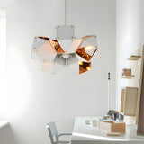 Modern Dining Room Geometric Multifaceted Pendant Chandelier Image - 23