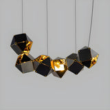 Modern Dining Room Geometric Multifaceted Pendant Chandelier Image - 28