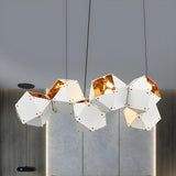 Modern Dining Room Geometric Multifaceted Pendant Chandelier Image - 29