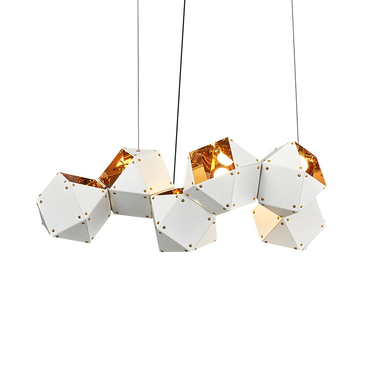 Modern Dining Room Geometric Multifaceted Pendant Chandelier Image - 31