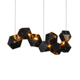 Modern Dining Room Geometric Multifaceted Pendant Chandelier Image - 35