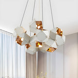 Modern Dining Room Geometric Multifaceted Pendant Chandelier Image - 41