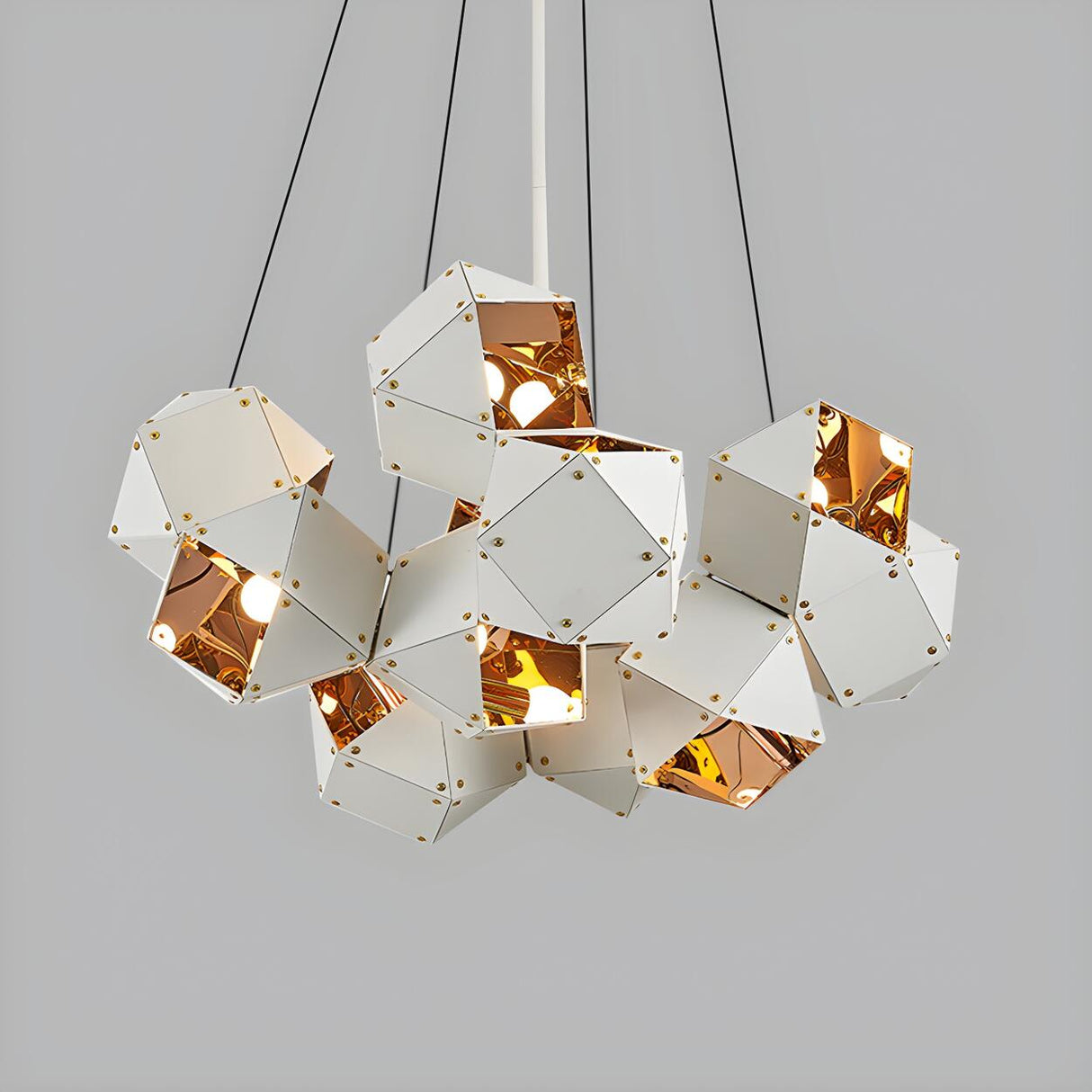 Modern Dining Room Geometric Multifaceted Pendant Chandelier Image - 44