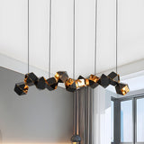 Modern Dining Room Geometric Multifaceted Pendant Chandelier Image - 45