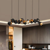 Modern Dining Room Geometric Multifaceted Pendant Chandelier Image - 46