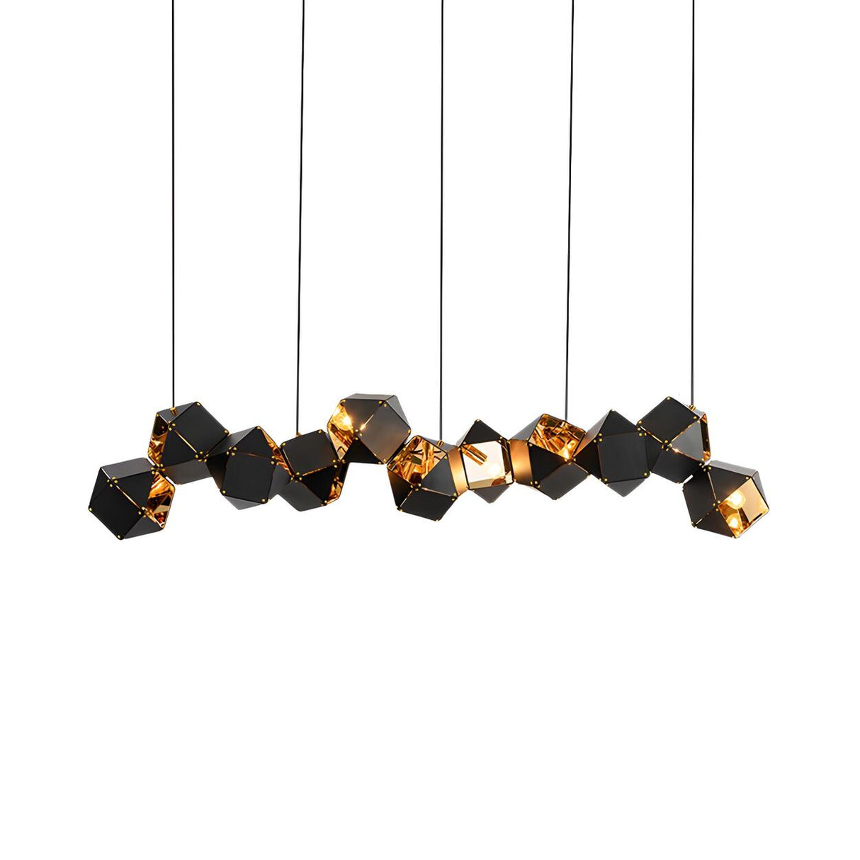 Modern Dining Room Geometric Multifaceted Pendant Chandelier Image - 47