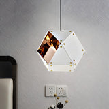 Modern Dining Room Geometric Multifaceted Pendant Chandelier Image - 5