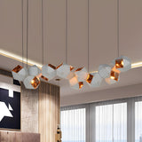 Modern Dining Room Geometric Multifaceted Pendant Chandelier Image - 54