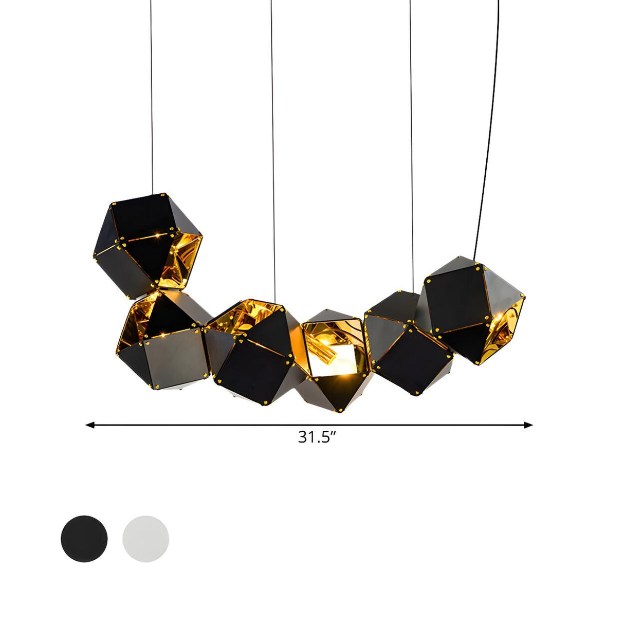 Modern Dining Room Geometric Multifaceted Pendant Chandelier 