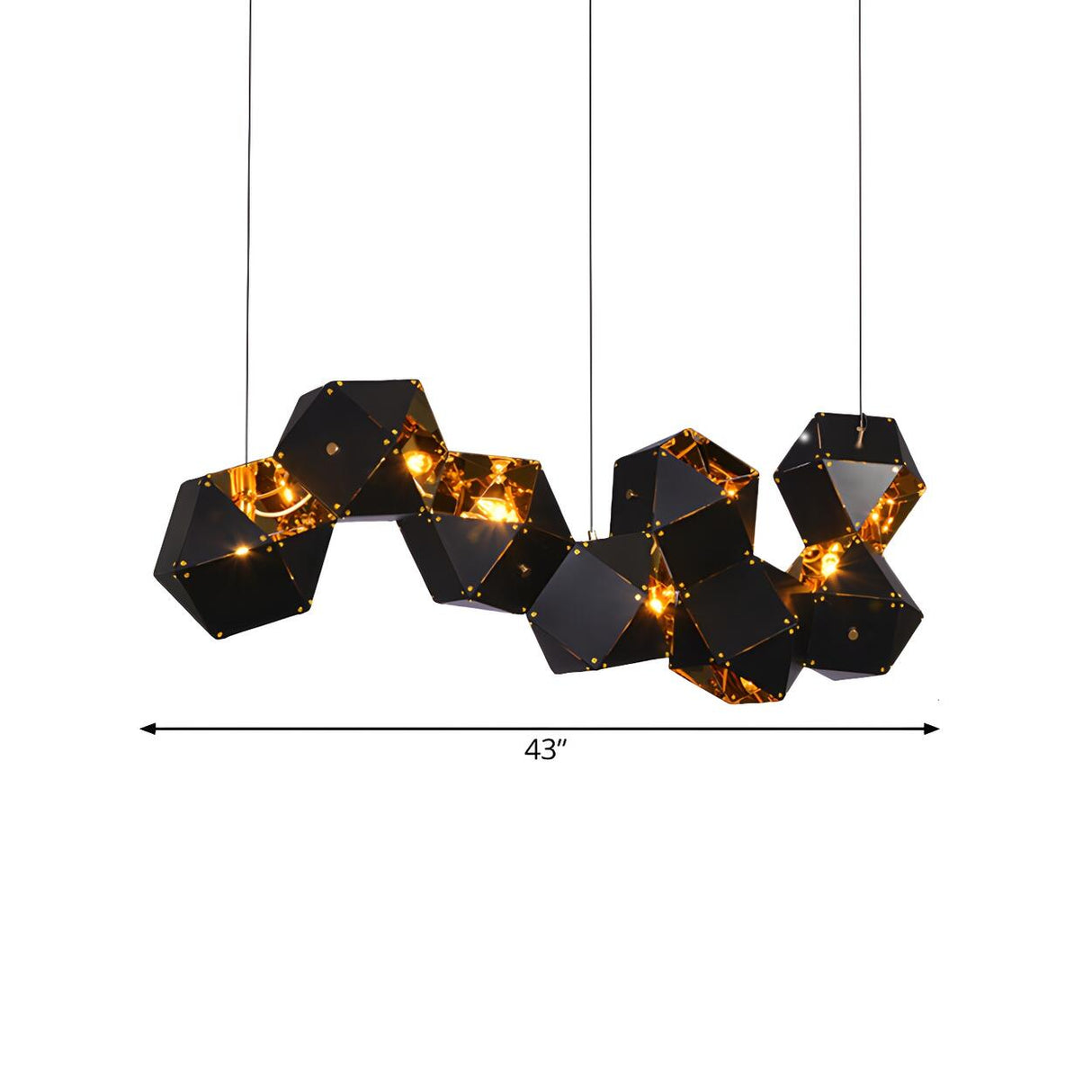 Modern Dining Room Geometric Multifaceted Pendant Chandelier Image - 60