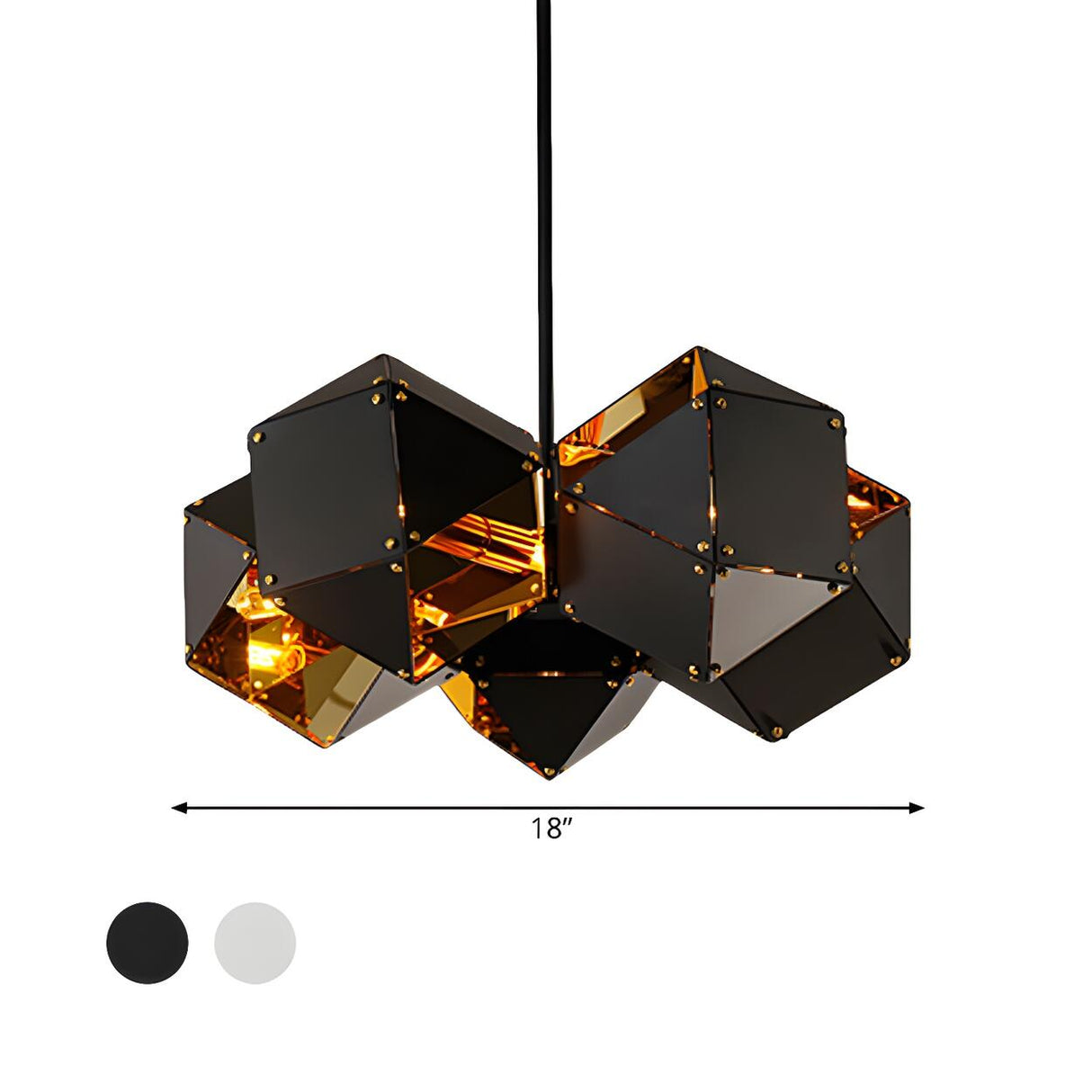 Modern Dining Room Geometric Multifaceted Pendant Chandelier Image - 61