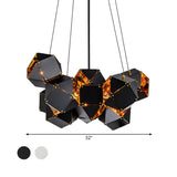 Modern Dining Room Geometric Multifaceted Pendant Chandelier Image - 62